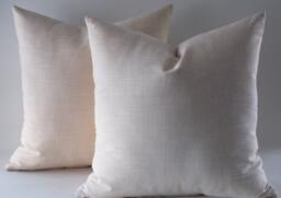 Set Of 2 Natural Linen Throw Pillow Covers 18 Inch Decorative Pillows - thumbnail 1