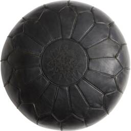 Summer Sale Deluxe Moroccan Tan Leather Motif Pouffe, Handmade Artisan Ottoman Bean Bag Footstool, Floor Cushion - thumbnail 4
