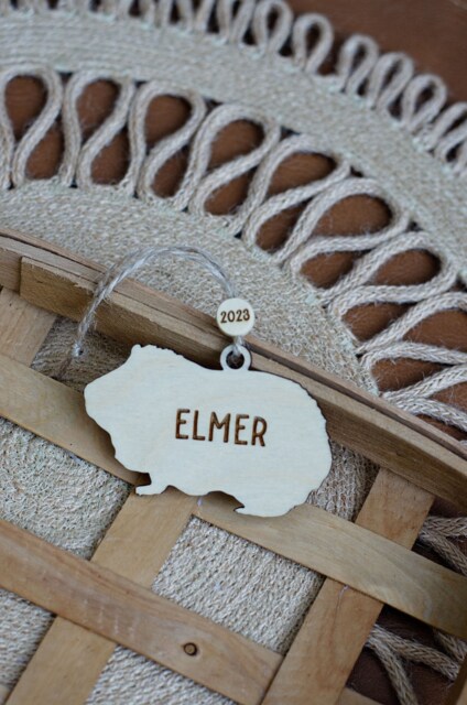 Simple Silhouette Guinea Pig Christmas Ornament - Dog Lover Gift Personalized Pet Gifts - image 1