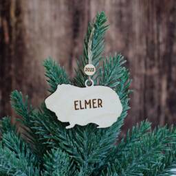 Simple Silhouette Guinea Pig Christmas Ornament - Dog Lover Gift Personalized Pet Gifts - thumbnail 2