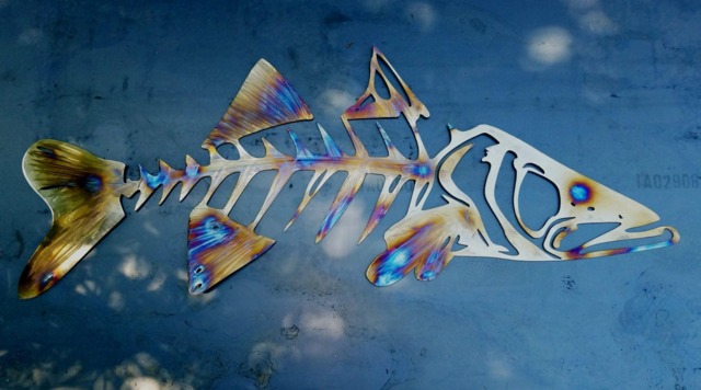 Snook Metal Wall Art, Skeleton Fish Snook, Ocean Outdoor Fishing Anniversary Gift - image 1