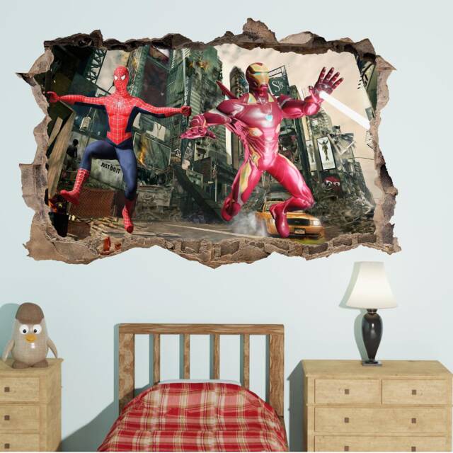 Superheroes Avengers Ironman Spiderman Wall Sticker Decal Mural Poster Decor 1028 - image 1