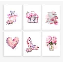 Pink Wall Art, Peony Prints, Bedroom Perfume Print, Shoes Poster, Living Room Posters, Handbag Pictures, Home Decor - thumbnail 1