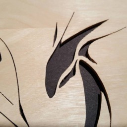 Handmade Dragon Woodcut Scroll Saw Art, 11x14 Matted - thumbnail 3