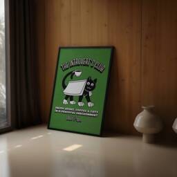 The Introvert's Club Retro Print - Fun Wall Art, Vintage Cats Books Coffee, Social Club, Trendy Homebody Aesthetic - thumbnail 3