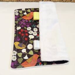 Baby Comforter, Snuggly Soft Square Blankie With Rainbow Birds, Small Security Blanket, Newborn Plush Lovey, Colourful Birds Baby Lovey - thumbnail 2