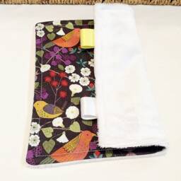 Baby Comforter, Snuggly Soft Square Blankie With Rainbow Birds, Small Security Blanket, Newborn Plush Lovey, Colourful Birds Baby Lovey - thumbnail 3