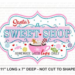 Sweet Shop Wreath Sign, Christmas Sweets Sign, Sweet Shop Candy Shop - thumbnail 3