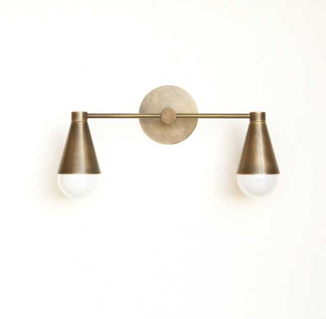 Brass Wall Sconce Light, Modern Brass Un-Lacquered Wall Sconce Minimal Light, Ul Listed No.0503 - image 1