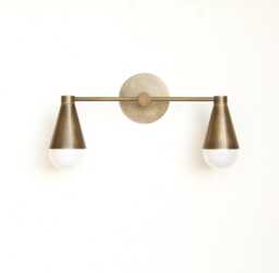 Brass Wall Sconce Light, Modern Brass Un-Lacquered Wall Sconce Minimal Light, Ul Listed No.0503