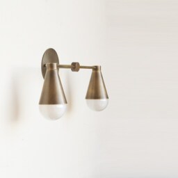 Brass Wall Sconce Light, Modern Brass Un-Lacquered Wall Sconce Minimal Light, Ul Listed No.0503 - thumbnail 3