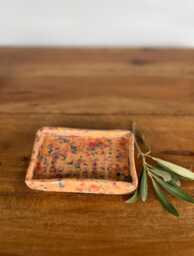 Apricot Speckle Ceramic Soap Dish - Handmade Pottery Holder Speckled Stoneware Bathroom Decor Minimalist Tray