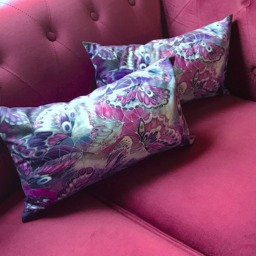 Purple Plum & Grey Butterflies Accent Pillow - Pretty Contemporary Butterrfly Throw Butterfly Settee Cushion - thumbnail 2