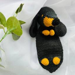 Brown Dachshund Lovey, Pregnancy Gift, Personalized Baby Toy, Shower - thumbnail 4