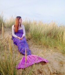 Handmade Crochet Mermaid Tail Blanket - Chunky Acrylic, Snuggle Sack