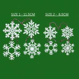 Snowflake Ornament Set Lightweight Christmas Tree Decor, Unique Winter Gift - thumbnail 2