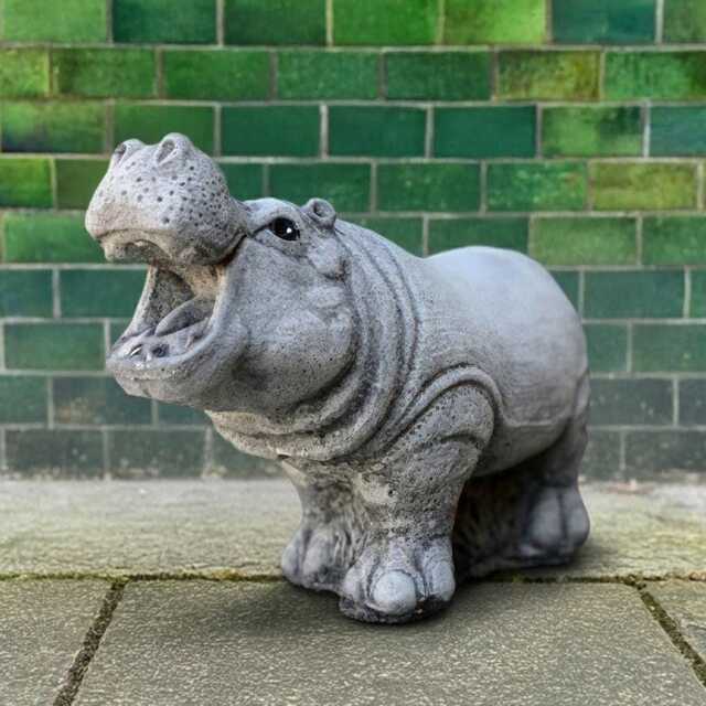 Handcrafted Concrete Hippo Statue Stone Animal Garden Figurine Outdoor Wildlife Decor Cement Hippopotamus Ornament Lawn Art Lover Gift - image 1