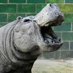 Handcrafted Concrete Hippo Statue Stone Animal Garden Figurine Outdoor Wildlife Decor Cement Hippopotamus Ornament Lawn Art Lover Gift - thumbnail 4