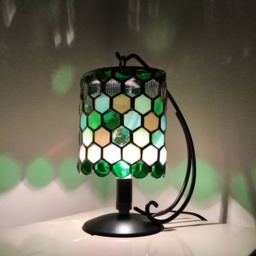 Table Lamp Jewel Night Green & Pink Bay View - thumbnail 2