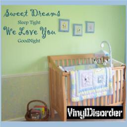 Sweet Dreams Sleep Tight We Love You - Vinyl Wall Decal Quotes Sticker Nurseryquotes01Et - thumbnail 1
