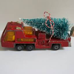 Altered, Large, Vintage, 1972, Matchbox, K-9, Fire Tender, Pumper Truck, Red, Engine, Toy, Collectible, Christmas Tree - thumbnail 2