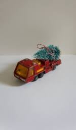 Altered, Large, Vintage, 1972, Matchbox, K-9, Fire Tender, Pumper Truck, Red, Engine, Toy, Collectible, Christmas Tree