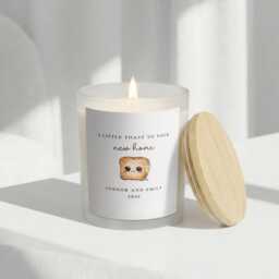 Personalised New Home Candle Gift - Housewarming Custom Address Present Moving House For Couples Our First - thumbnail 3