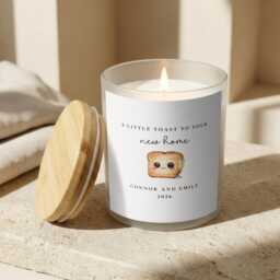 Personalised New Home Candle Gift - Housewarming Custom Address Present Moving House For Couples Our First