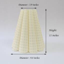 Handmade Scallop Fabric Lampshade Pleated Acrylic Home Decor - thumbnail 2