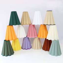 Handmade Scallop Fabric Lampshade Pleated Acrylic Home Decor