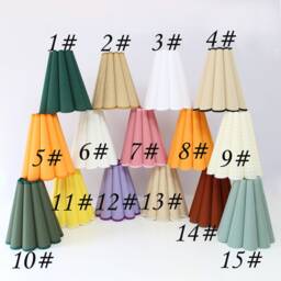 Handmade Scallop Fabric Lampshade Pleated Acrylic Home Decor - thumbnail 3