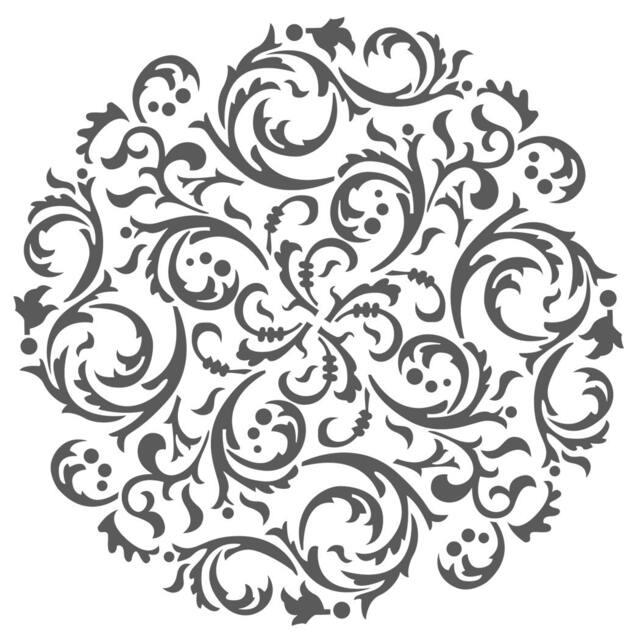 Large Wall Stencils Damask Stencil Diy Reusable Pattern Decor Faux Mural V0023 - image 1