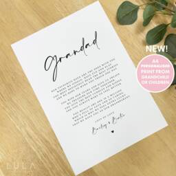 Personalised Grandad Poem A4 Unframed Print, Print Gift From Grandchild Grandchildren, Grandparent Poem, Christmas - thumbnail 1