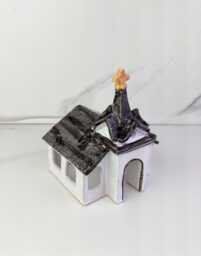 Aquarium Decor Handmade, Ceramic Decoration, & Pottery, Large Aquarium Decor, Candle Lantern, Cross, Church - thumbnail 1