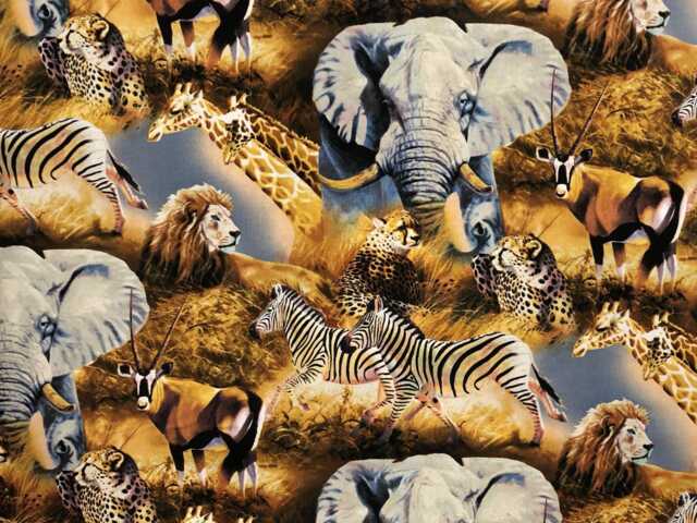 Farmhouse Kitchen Curtains African Safari Wildlife Animals Valance - Window Curtain Topper - image 1