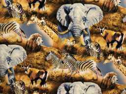 Farmhouse Kitchen Curtains African Safari Wildlife Animals Valance - Window Curtain Topper - thumbnail 1
