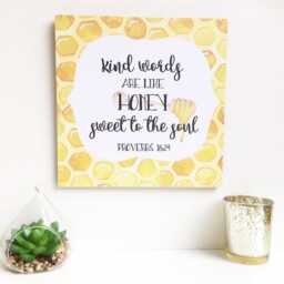Proverbs 1624 Wall Art, Kind Words Are Like Honey Sweet To The Soul, Kindness Bible Verse Plaque, Christian Gift For Friend - thumbnail 2