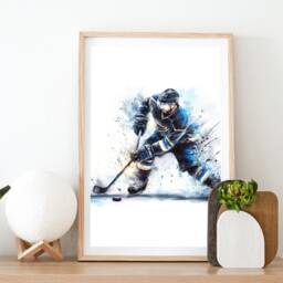 Ice Hockey Print Poster Set - Of 3 Posters - Watercolour Art Painting Decoration Decor Sport Gifts Player Gift - thumbnail 2