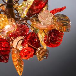 Warm Color Floral Pendant Light, Handcrafted Resin Ceiling Fixture - thumbnail 3