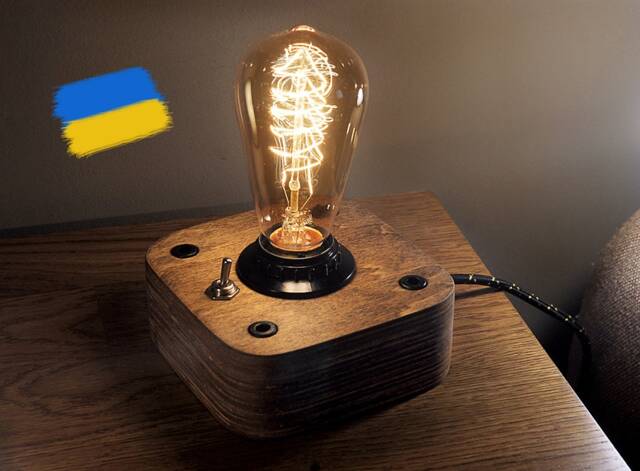 Handmade Wooden Edison Lamp Steampunk Industrial Night Light - image 1