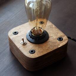 Handmade Wooden Edison Lamp Steampunk Industrial Night Light - thumbnail 2