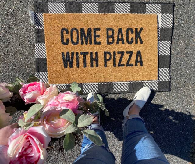 Come Back With Pizza Doormat, Home Decor, Custom Welcome Mat, Funny Front Door Doormat - image 1