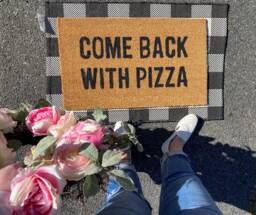 Come Back With Pizza Doormat, Home Decor, Custom Welcome Mat, Funny Front Door Doormat - thumbnail 1