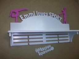 Trophy Shelf Medal Holder Display Customizable You Can Pick The Saying Trophy Shelf Holder Rack Custom Display Sport Gift Wall Wood Decor - thumbnail 1