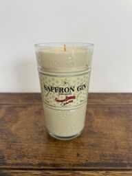 Gabriel Boudier Gin Bottle Candle - Lemongrass & Ginger Scented Soy Wax Repurposed Glass - thumbnail 1