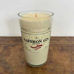 Gabriel Boudier Gin Bottle Candle - Lemongrass & Ginger Scented Soy Wax Repurposed Glass - thumbnail 2