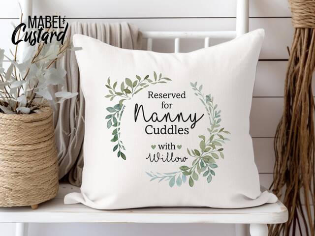 Personalised Nanny Cuddles With Cushion, Gift, Grandma Gifts, Mothers Day Mum Cuddle Nanny, Nanna - image 1