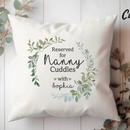 Personalised Nanny Cuddles With Cushion, Gift, Grandma Gifts, Mothers Day Mum Cuddle Nanny, Nanna - thumbnail 2