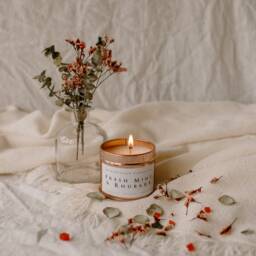Fresh Mint & Rhubarb Handmade, Soy Wax, Vegan, Eco Friendly Candle - thumbnail 2
