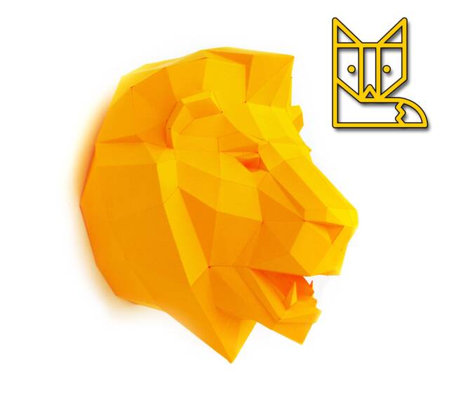 Diy Papercraft Template Lion Trophy Head No. 4, 3D Puzzle - image 1